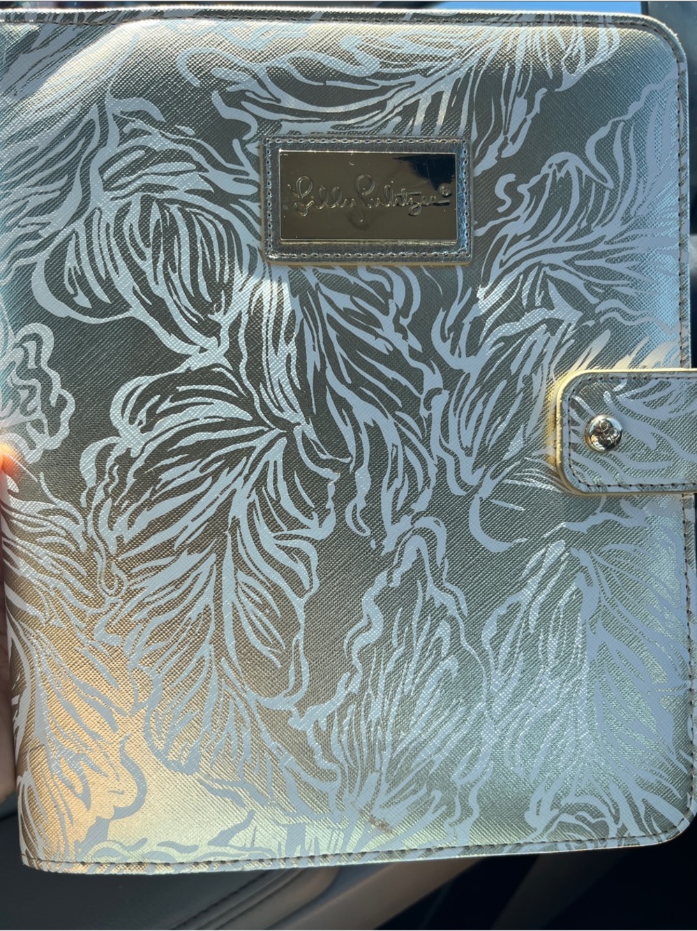 Lilly Pulitzer Metallic Gold Floral Organizer Folio
